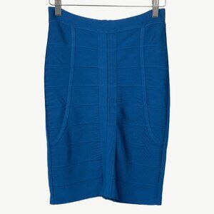 Herve Leger Elias Blusaphire Bandage Pencil Skirt